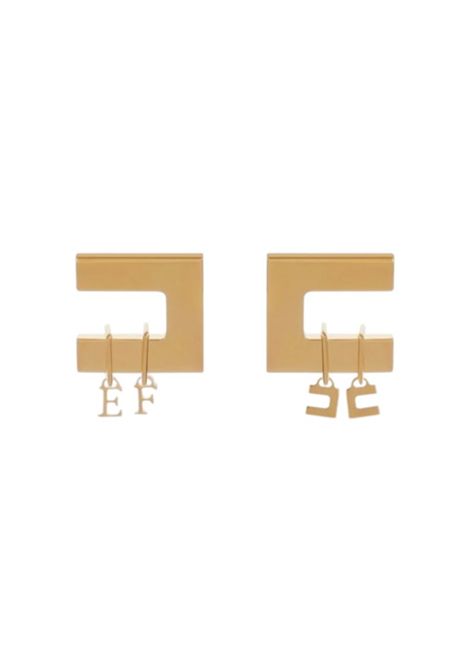 Orecchini ELISABETTA FRANCHI donna OR03K56 Oro metallo finitura dorata doppio logo in charms pendenti ELISABETTA FRANCHI | Orecchini | OR03K56U95